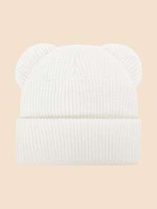 1 pieza Gorro de punto con orejas de oso para niños y bebés - Multicolor, lindo para el invierno y uso diario - Gorro con orejas de oso - Ver 28