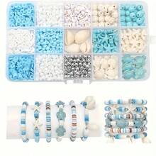 1 盒海洋主题串珠套装，夏季假日风格友谊手链工艺套装，含粘土珠，可用于珠宝制作 - 项链、手链、耳环 DIY 工艺品、节日礼物 - 彩色 - 查看 14