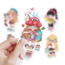 53pcs Cute Kawaii Girl Sticker Set, Cartoon Character Stickers Suitable For Laptop, Water Bottle, Phone, Scrapbooking DIY And More - Multicolor - View 3