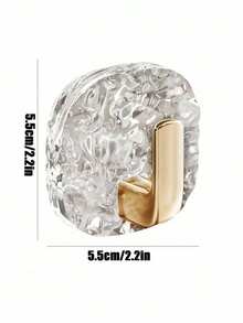 Sturdy Acrylic Glacier Pattern Adhesive Hook, Bathroom Towel Rack, Kitchen Utensil Storage Hook, Wall-Mounted Sticky Storage Hook, Heavy Duty Household Hook, Bathroom Adhesive Hook, Bathroom Door Toothless Towel Hook - Multicolor - View 4