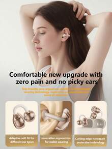 New Senyang True Wireless Clip-On Sports Headset Music Hanging Bluetooth Earpods Video Comfortable TWS HIFI Dolby Bass Stereo HD Calling Earphones Adapted For Android For Iphone Cellphone Gaming Earpieces Couples Business Smart Headphones - J86 - 查看 3
