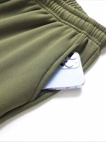 1pc Men's Solid Color Drawstring Jogger Pants, Casual Sports Workwear, Spring/Autumn