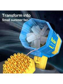 40孔电动泡泡机手持式自动泡泡枪便携式户外派对玩具带LED灯，礼品（不含泡泡液和4节AA电池，塑料材质） - 彩色 - 查看 10