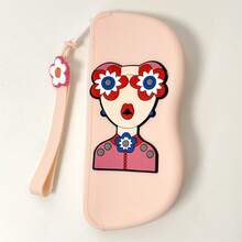 1个硅胶眼镜盒,眼镜收纳袋,可爱防水防尘眼镜盒,旅行配件,旅行必备,个性化DIY设计便携轻巧简约眼镜架,带防丢钩 - 多色2 - 查看 14