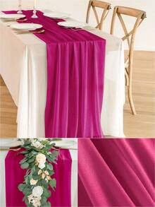 1/5 tấm vải voan mỏng màu đỏ hồng, vải rèm tự may, đa năng dùng trang trí bàn ăn tiệc cưới, sinh nhật, lễ cưới lãng mạn, khăn trải bàn, trang trí tiệc cưới ngoài trời, trang trí tiệc cô dâu. - Màu Hồng Tươi - Xem 3