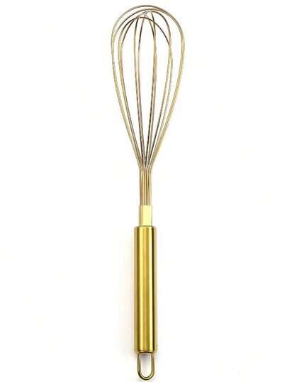 1pc Stainless Steel Egg Beater, Available In Multiple Colors And Sizes, Suitable For Small Kitchen Tools, Used For Whisking Eggs And Fresh Cream, Applicable For Cake Making, Baking And Cooking, Also Suitable For Whipping Eggs And Cream, Suitable For Parties, Daily Housework And Kitchen Use.