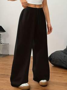 1PC Women's Casual Drawstring Wide Leg Pants Women's Loose Fit Straight Leg Drawstring Jogger Pants For Daily Wear Hiking Travel Trekking Running Cycling