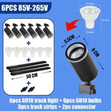 3pcs/4pcs/6pcs GU10 Recessed Ceiling Track Lights, Replaceable Bulb, Spotlight For Room, Living Room, Bedroom, Corridor, Kitchen, Closet, House, Store, Supermarket, Clothing Store, Mall, Studio, Restaurant, Bar, Gym, Dance Studio. Voltage: 85-265V, Black/White Available - GU10 Track Light - View 23