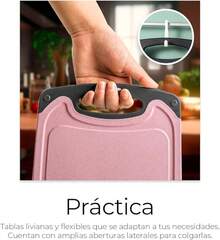 Juego de 3 Tablas de Picar Antideslizantes de Plástico Alta Calidad - Rosa - Ver 10