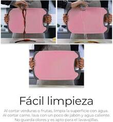 Juego de 3 Tablas de Picar Antideslizantes de Plástico Alta Calidad - Rosa - Ver 9