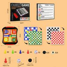 磁性折叠便携式飞行棋国际象棋五子棋跳棋智力游戏亲子互动益智玩具培养宝宝思维能力 - 彩色 - 查看 12