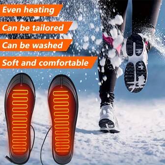 AOYI (Must Be Plugged In To Use,Product Does Not Include Battery)Usb-Powered Electric Heated Shoe Insoles - Cuttable, Washable Foot Warmer Pads For Men & Women ﻿