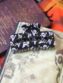 1pc Women's Halloween Pumpkin, Spider, Skull, Bat, Ghost Square Hair Clip, Funny Hair Claw, European & American Hair Accessory Fall Claw Clips Autumn Hair Clutch Fashion Clips For Hair Elegant Winter Hair Accessories For Women For Vacation Outfits Woman