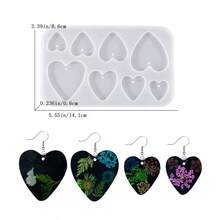 DIY Heart Earring Pendant Resin Mold, Geometric Shape Jewelry Mold, Necklace Silicone Mold