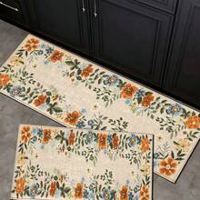 1pc Vintage Pattern Printed Rug, Faux Wool Mat - Highly Absorbent, Easy To Clean, Suitable For Home Decor, Farmhouse, Entryway, Indoor, Room, Kitchen, Dining Room, Small Office/Home Office, Sink, Laundry Room, Doormat, Kitchen Mat, Non-Slip Mat - Multicolor - View 8
