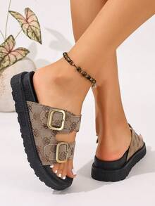 New Plus Size Women Wedge Platform Sandals, Fashion Versatile Minimalist Style Soft Comfortable Solid Color Full Coverage Women Wedge Platform Sandals