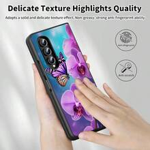 Floral, Animal And Galaxy Print Pattern Foldable Phone Case Compatible With Sam Galaxy Z Flip 3 4 5 6 7 Folding Case Design For Moto Razr 40 50 60 Ultra Cute Phone Case For Girl And Women - Hoa màu tím bướm - Xem 3