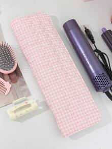 1 件/套格子印花绗缝可爱吹风机收纳袋卷发器收纳袋吹风机支架美发工具包发夹收纳袋旅行收纳袋套装旅行携带整理袋用于卷发工具（卷发器、吹风机）、发夹、直发器、小物件多功能收纳袋旅行必需品邮轮必需品宿舍必需品返校礼物妈妈礼物伴娘礼物情人节礼物 - 粉色 - 查看 16