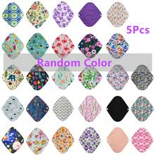 5Pcs Sanitary Pad Reusable Washable Cloth Menstrual Pads Panty Liners Reusable Menstrual Pads Bamboo Charcoal Menstrual Heavy Incontinence Pads |Sanitary Pads Random Color