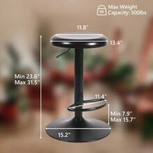 Adjustable Bar Stools Set Of 2, Backless Counter Height Bar Stools, Modern Swivel Round Metal Counter Stools, Armless Bar Chairs With Footrest For Kitchen Island, Pub Cafe