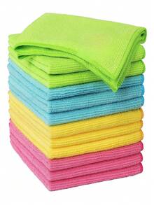 10/20/30 Pieces/Pack Multi-Color Cleaning Microfiber Towel Set - Various Quantities To Choose From, Kitchen, Bathroom, Home, Housewares - Multicolor - View 16