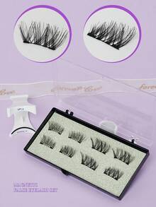 2 对磁性睫毛，柔软卷曲，浓密，易于佩戴磁性半睫毛条状睫毛，睫毛，睫毛，假睫毛 - 黑色 - 查看 5