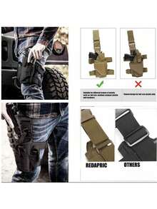 1pc Black Right Leg Holster Pouch, Universal Adjustable Strap Leg Bag For Hunting, Paintball Shooting