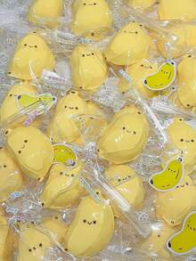 1/2个笑脸香蕉慢回弹捏捏乐玩具，解压玩具，趣味减压玩具，可注射泡泡，旅行便携解压捏捏乐，软萌可爱，圣诞礼物，圣诞袜填充物，解压玩具 - 彩色 - 查看 4