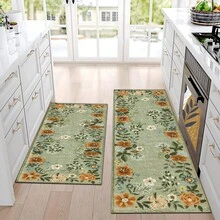 1pc Vintage Pattern Printed Rug, Faux Wool Mat - Highly Absorbent, Easy To Clean, Suitable For Home Decor, Farmhouse, Entryway, Indoor, Room, Kitchen, Dining Room, Small Office/Home Office, Sink, Laundry Room, Doormat, Kitchen Mat, Non-Slip Mat - Multicolor - View 12