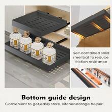 32-52CM Pull Out Cabinet Organiser, Pull Out Kitchen Storage,Adjustable Drawers - Black - View 6