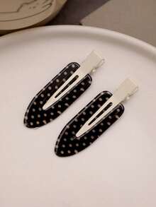 1pc/2pcs Seamless Acetate Fiber Hair Clips, Black & White, Acrylic Crocodile Skin Hair Clips, Cute Bangs Hair Accessories, Claw Clips, Hair Claws, Clips For Hair, Hair Slide, Hair Barrettes