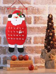 1pc Santa Christmas Advent Calendar Felt Hanging Reusable Calendar Decorations For Christmas Party,New Year,Holiday Wall Door Gift Home Decor Supplies Christmas Decorations Room Decor Winter Christmas Decorations Home Christmas Gifts Christmas Decor - Multicolor - View 2
