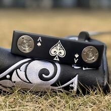1pc Spades A Golf Putter Golf Club 32-36 Inches, With Head Cover, Golf Club - Improves Ball Speed And Accuracy Detachable Weight With Aiming Lin - Black - View 3