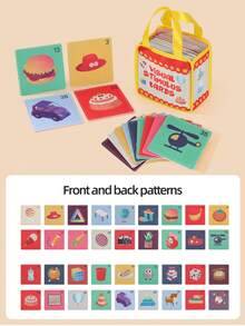 0-12 Months Baby Early Education Handheld Cloth Cards, Black & White/Colorful/Red & Black 3 Classic Contrast Color Geometric Patterns, Basic Symbol Strengthens Visual Focus, Soft Cloth Material, Comes With Simple Storage Bag, Visual Training Tool, Christmas, Halloween, Thanksgiving Gift, Parent-Child Party Cognitive Game (Recommended For 0-6 Months)