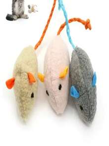 1-10 Pack Of Cat Mouse Toys, Faux Fur Cat Mouse Toys, Interactive Cat Game Toys, Indoor Cat Toys - Multicolor - View 9