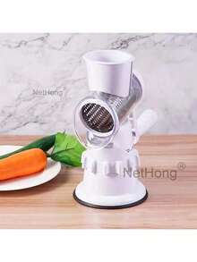 NetHong 3-In-1 Rotary Food Slicer Grater Shredder For Cheese Vegetables & Fruits - Multicolor - View 16