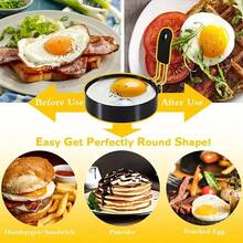 2pcs Stainless Steel Egg Rings (4 Inches), Egg Frying And Omelet Mold, Kitchen Gadgets, Cookware, Kitchen Accessories, Household Kitchen Supplies - Multicolor - View 2