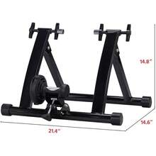 Magnetic Bike Trainer Stand Indoor Magnet Steel Bike Exercise Trainer Stand Resistance Stationary Bike Trainer W/Front Wheel Support And Quick Release Skewer For 26in-28in, 700C Wheels