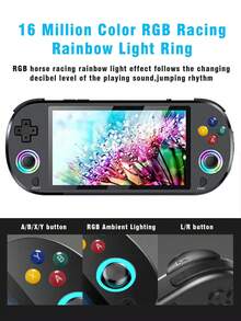 1 套全新掌上游戏机 5 英寸 4k 高清屏幕怀旧街机内置 30,000 款复古经典游戏 30 个模拟器 GBA/PS1/SFC 便携式游戏手柄支持双人对战节日礼物