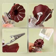 Kreatywne artykuły papiernicze, retro gramofon, żywiczny uchwyt na wiadomości, modna dekoracja biurka, karteczki samoprzylepne, wiadomość, wizytownik, uroczy mały kotek, żywiczny uchwyt na wiadomości, dekoracja biurka, małe ozdoby, wizytownik, uchwyt na zdjęcia