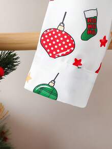 Boys' Christmas Santa Claus, Christmas Tree & Holiday Pattern Long Sleeve Collared Button-Up Shirt, Party Holiday Gift Top - White - View 5