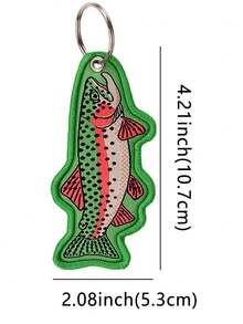 1pc 5color Vibrant Salmon Fish Keychain – Colorful Polyester Charm Double Stitching Unisex Fishing-Themed Gift & Outdoor Accessory For Backpacks Keys Tackle Boxes Mixed Colors Y2K