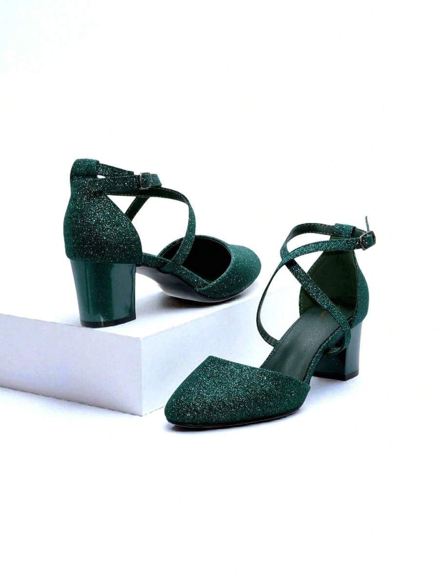 Comfortable High-Heel Dress Shoes For Women - Green - View 1