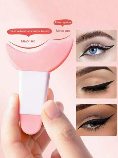 1pc Silicone Eyeliner Stencil, Eyeliner Makeup Applicator Tool, Mascara Painting Assist Tool, Eyeliner Smudger, Mascara Protector, Eye Makeup Applicator Guide, Eye Makeup Enhancer, Eye Makeup Setting Template, Beginner-Friendly, Makeup, Affordable, Home Decor, Vanity, Travel, Bedroom, Makeup Accessories