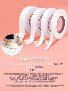 1 Roll Iron-On Hemming Tape Strong Adhesive Washable, Hot Melt Tape, Double Sided Adhesive Lining, Seamless Hemming Tape, Suitable For Altering Clothes, Pants, Jeans, Skirts,Fashion Tape - Multicolor - View 9