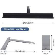 Silicone Shower Squeegee, Squeegee For Shower Glass Doors, Home Bathroom Floor Mirror Cleaner, Resilient Loop - No-Drill & Hanging Hook, Cleaning Tool For Home, Kitchen, Bathroom & Car - Multicolor - View 3