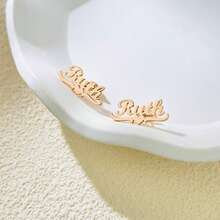 Customized Stainless Steel Earrings, Heart & Letter Earrings, Ideal Gifts For Couples, Friends, Family, Mother's Day, Fashionable, Autumn, Retro, Simple, Casual, Personalized, Unique Gifts For Girlfriend, Mom, Family, Friends, Daughter For Anniversary, Valentine's Day, Mother's Day, Birthday, Graduation, Daily Wear, Wedding, Prom