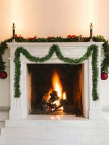 Ghirlanda decorativa in erba verde, decorazione festiva in morbido verde per uso interno ed esterno, vegetazione artificiale per giardino o matrimonio, scale, piante finte per decorazione della casa, decorazioni natalizie, decorazione per la stanza