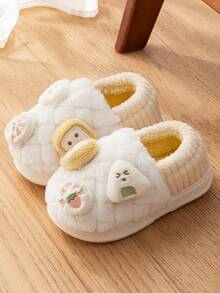 Pantuflas unisex para niños con suela gruesa, pantuflas cómodas para el hogar, pantuflas de pareja cálidas y lindas para otoño/invierno