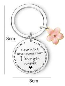 1pc "To My Nana" Keychain, Stainless Steel Engraved Gift For Grandmother, Mother's Day, Christmas, Family Gathering Halloween Accessories Teachers Day Bag Accessories Lanyards With Id Holder Car Accessories Bag Charms - Multicolor - View 2